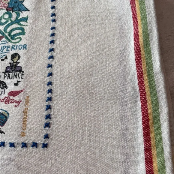 Vintage Catstudio 2004 Embroidered America/Minnesota map pillowcase. - Picture 4 of 6